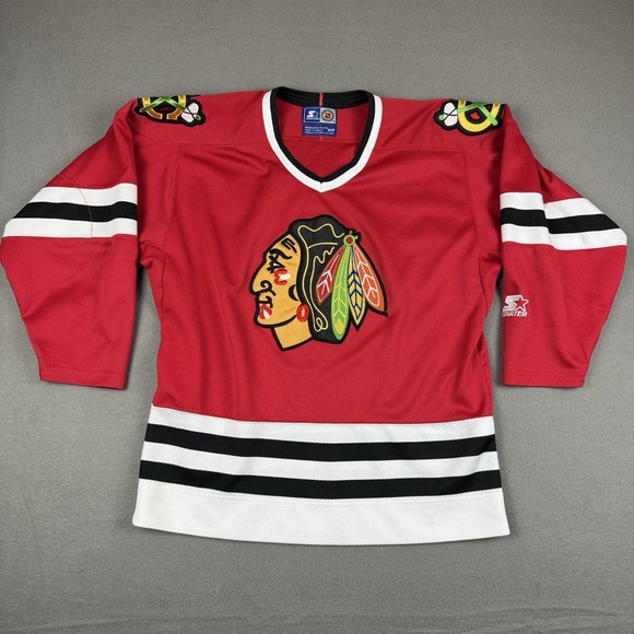 STARTER Other - Vintage 90s Chicago Blackhawks Starter Jersey Mens Size Medium Blank Hockey‎